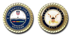uss ranger cva-61 vietnam service challenge coin - officially licensed