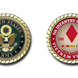 5th Infantry Division Vietnam Veteran Challenge Coin - Officially Licensed