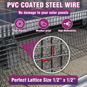 MAPORCH Solar Panel Critter Guard - PVC Coated Galvanized Steel Mesh (6" x50FT, 1/2" x1/2") for Rodent & Bird Protection, Easy-to-Install Solution