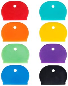uniclife 16 pcs 1.3 inch large key caps covers key identifiers markers protectors for large thin flat key heads (not suitable for smaller or standard keys), 8 assorted colors