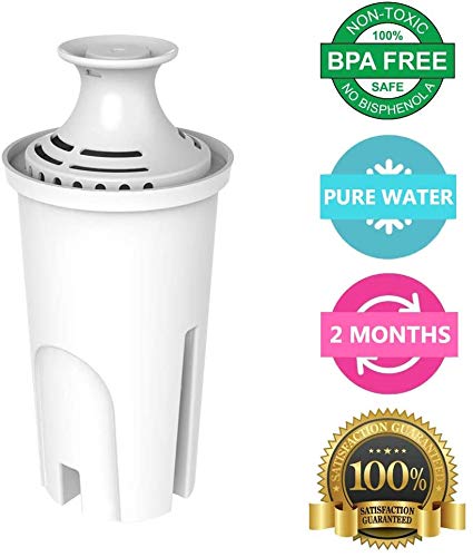 Replacement for Brita Water Filter，Standard Water Filter Compatible with Classic OB03, Mavea 107007, and More, NSF Certified Pitcher Water Filter, 1 Year Filter Supply, 6 Packs