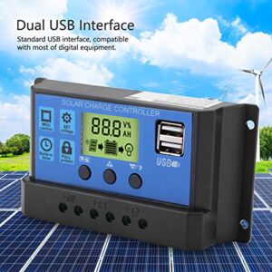 LZKW Solar Charger Controller, Solar Controller, Built-in Various Protection Functions, Current Protection Solar Panel for Charge Regulating Charge Management(YJSS-10A)