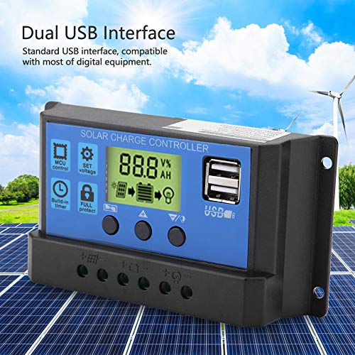 LZKW Solar Charger Controller, Solar Controller, Built-in Various Protection Functions, Current Protection Solar Panel for Charge Regulating Charge Management(YJSS-10A)