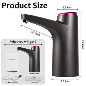 5 Gallon Water Bottle Pump - Water Bottle Dispenser for 5gl, USB Charging Automatic Drinking Water Pump, Portable Electric Water Dispenser Jug for Home Kitchen Office and Picnic