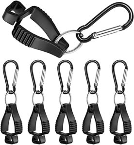 richardjov 6pcs glove clip holder safety work gloves clip for belt, metal glove keeper loop glove grabber clip holder(black)