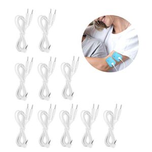 Electrode Wire Electrode Cabl 10pcs Bag DC 2.5mm 1.2m 2‑in‑1 Pin Type Electrode Wires Cable for TENS Unit Physiotherapy Machine