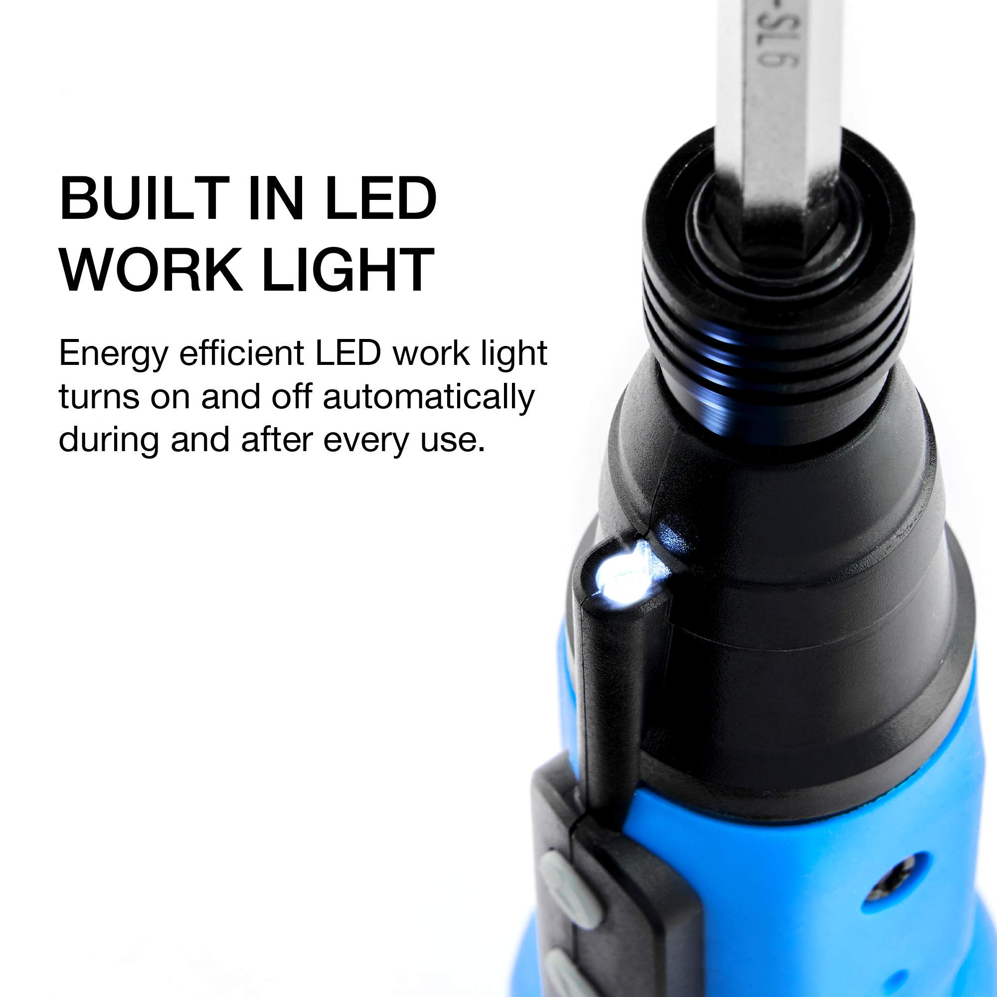 NEIKO 10577A Cordless Power Screwdriver | 1/4” Hex Auto-Lock Safety Chuck | Includes Phillips and Flathead Bit | USB Rechargeable Lithium-Ion Technology | Auto and Manual Mode