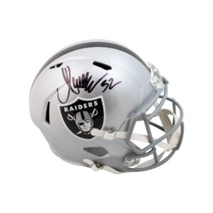 marcus allen autographed raiders speed replica full-size football helmet - bas coa