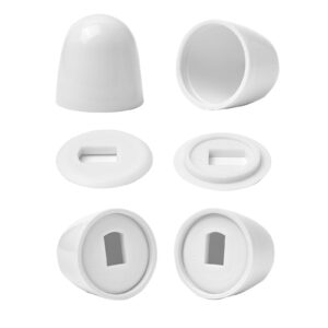 jwodo toilet bolt caps, 4packs universal plastic round push-on toilet bowl caps covers, with extra washers for easy installation, 1.43 inch height, white color
