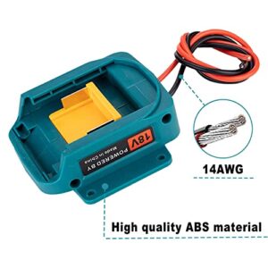 Q/A Battery Power Mount Connector Adapter for makita 18V Dock Holder with 14 awg Wires