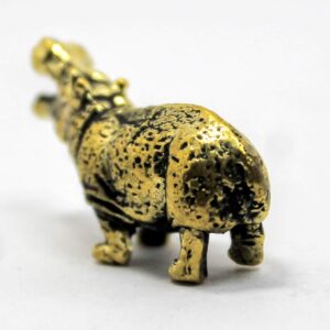 Hippopotamus Brass Collectible Hippo Figurine Handmade Art Miniature