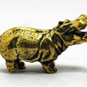 Hippopotamus Brass Collectible Hippo Figurine Handmade Art Miniature