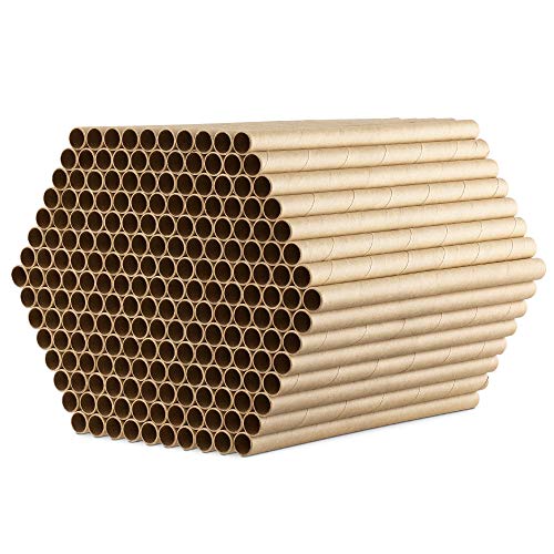 Navaris Cardboard Bee Nesting Tubes (Pack of 200) - 6" Long x 5/16" Diameter Tube for Mason Solitary Bees - for Filling Insect Hotels and Bug Houses