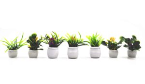 togudot 7 pcs miniature potted plants dollhouse mini plant bonsai flower model tiny fake greenery decoration