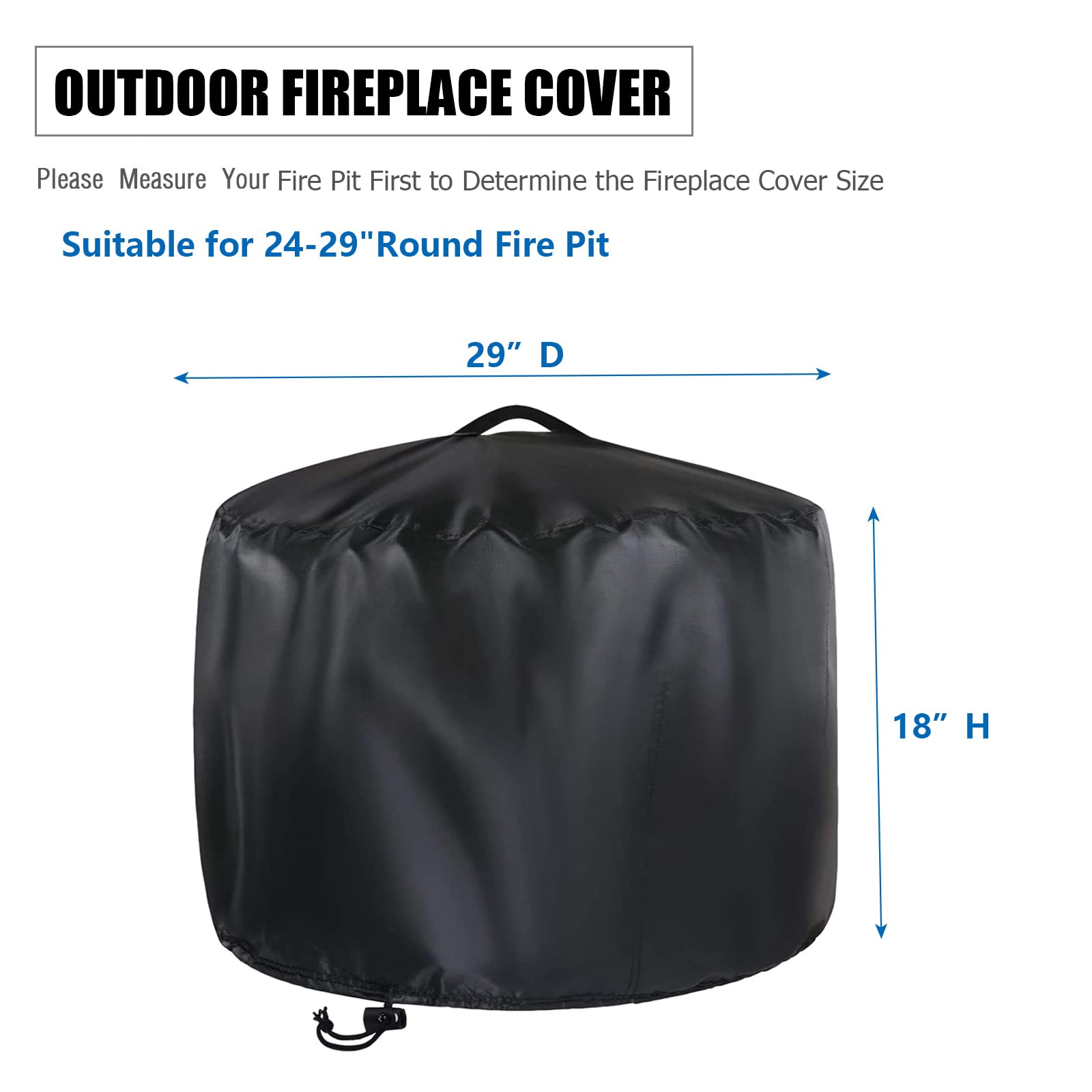 Hengme Round Fire Pit Cover, 20 Inch Patio Firepits Cover Fit for Propane Fire Pit - 20" D x 14.5" H Waterproof Gas Fire Bowl Cover