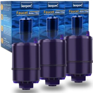 keepow water filter replacement - 3 pack faucet water filter for filtration system fm2500v fm3700 pfm150w pfm350v pfm400h pfm350v pfm100b pfm450s fm-3333 rf3375