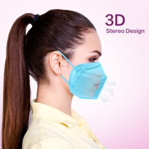 Miuphro KN95 Disposable Face Mask Multicolor KN95 Safety Masks, 5-Ply Breathable Respirator Protection Masks for Man and Women 25 Pack