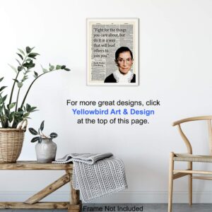 Ruth Bader Ginsburg Wall Art - RBG Motivational Quote Home Decor, Room Decoration for Office, Bedroom - Inspirational Gift for Women, Attorney, Lawyer, Liberal Feminist - Picture Poster Photo Print