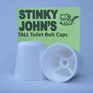 Stinky John's Tall Toilet Bolt Caps: Don't Cut Those Bolts! 100% Made in USA! (Universal Fit, 4 Pack)