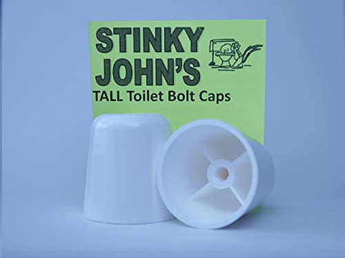 Stinky John's Tall Toilet Bolt Caps: Don't Cut Those Bolts! 100% Made in USA! (Universal Fit, 4 Pack)