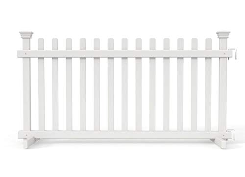 Zippity Outdoor 22in H x 44in W White Vinyl Portable Puppy Dog Fence Kit ZP19055 (2 Pack)