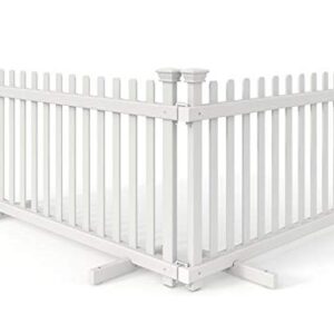 Zippity Outdoor 22in H x 44in W White Vinyl Portable Puppy Dog Fence Kit ZP19055 (2 Pack)