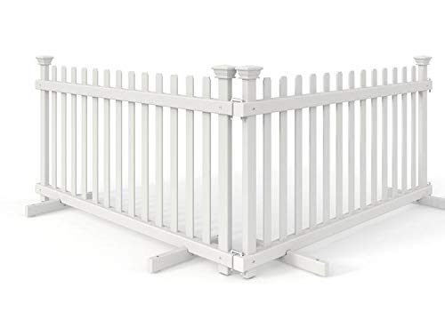 Zippity Outdoor 22in H x 44in W White Vinyl Portable Puppy Dog Fence Kit ZP19055 (2 Pack)