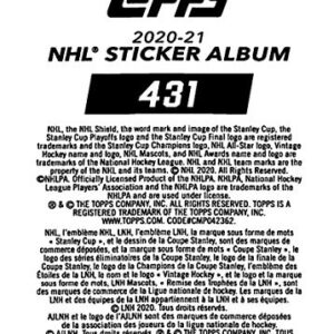 2020-21 Topps NHL Sticker #431 Nikita Kucherov Tampa Bay Lighting Hockey Sticker Card (Mini, Thin, Peelable Sticker)