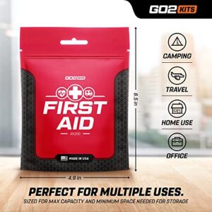 Go2Kits First Aid Kit 2.0 USA Made 38 Piece Basic Plus (1 Pack) Red