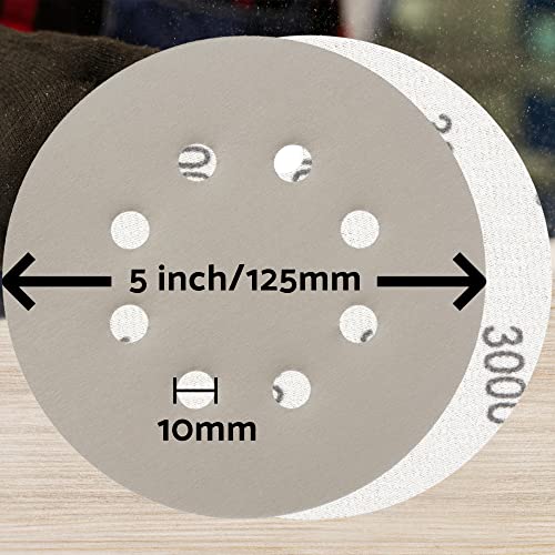 S&F STEAD & FAST 5 inch Wet Dry Sanding Discs Hook & Loop 54 pcs, 80 120 180 220 400 600 1000 2000 3000 Grit Silicon Carbide Orbital Sander Sandpaper Assortment with Tack Cloth, Automotive Wood Metal