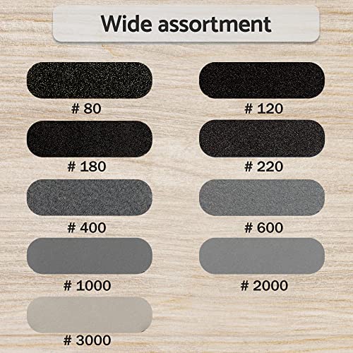 S&F STEAD & FAST 5 inch Wet Dry Sanding Discs Hook & Loop 54 pcs, 80 120 180 220 400 600 1000 2000 3000 Grit Silicon Carbide Orbital Sander Sandpaper Assortment with Tack Cloth, Automotive Wood Metal