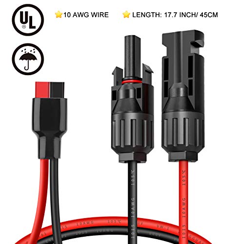 ELECTOP 10AWG Solar Panel Cable Connector Kit, Compatible with Solar Connector and Ads Port Adapter, Solar Connectors Extension Cable for Goal Zero Yeti Portable Solar Generator Power Station, RV