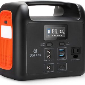 GOLABS R150 Portable Power Station, 204Wh LiFePO4 Battery with 160W AC, PD 60W, 12V DC, Type C QC3.0 Outles, Solar Generator Backup Power Supply for Outdoors Camping Fishing Emergency Home Orange