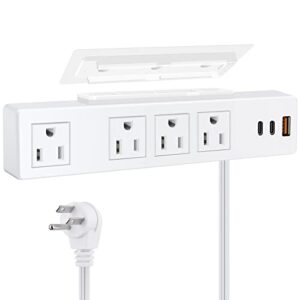 type-c under desk power strip, adhesive wall mount power strip with usb c ports, power strip socket outlet, 4 ac plug.20w 1 usb-a,2 pd fast charging 18w usb-c for kitchen, office, home, hotel