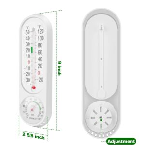 Outdoor/Indoor Thermometer Hygrometer Humidity Meter Thermometers Temperature Humidity Gauge Meter with Celsius/Fahrenheit (℃/℉) for Patio Field Cellar Garden Humidors Greenhouse Closet by DWEPTU