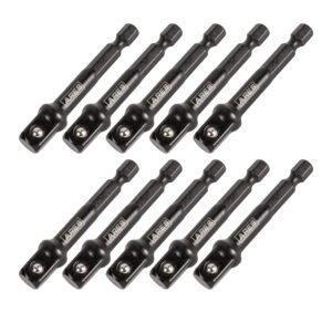ares 70387-10-piece 3/8-inch drive 3-inch impact grade socket adapter set - turns impact drill drivers into high speed socket drivers
