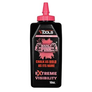 ce tools manly pink® extreme visibility marking chalk made in usa - fluorescent pink 10 oz (283.5g) marking chalk for chalkline, job site chalk, hydrophobic construction chalk