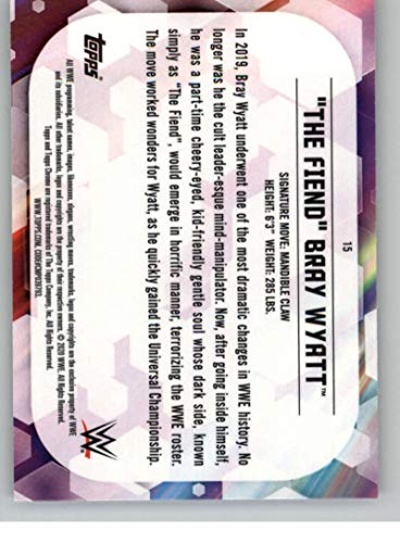 2020 Topps Chrome WWE Wrestling #15 The Fiend Bray Wyatt SmackDown Official World Wrestling Entertainment Trading Card From The Topps Company