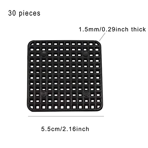 zhongjuekj 100Pcs Flower Pot Hole Mesh Pad Round and Square Bonsai Pot Bottom Grid Mat Mesh for Prevent Soil Loss Breathable Gasket 3 Models（50PCS 1.8“ /4.5cm 30PCS 2.16/5.5cm 20PCS 2.9/7.5cm）