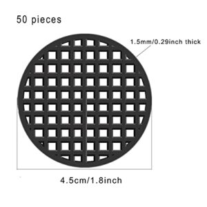 zhongjuekj 100Pcs Flower Pot Hole Mesh Pad Round and Square Bonsai Pot Bottom Grid Mat Mesh for Prevent Soil Loss Breathable Gasket 3 Models（50PCS 1.8“ /4.5cm 30PCS 2.16/5.5cm 20PCS 2.9/7.5cm）