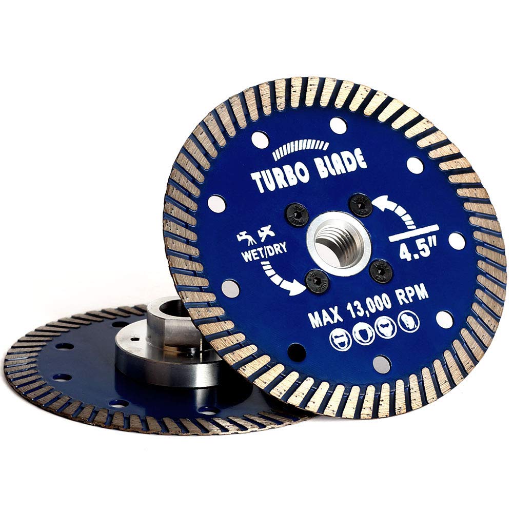 XMIS 4.5" Diamond Saw Blade Granite Blade with 5/8"-11 Flange for Cutting Porcelain Tile Granite Marble (4.5"-Flange)