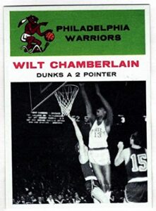 wilt chamberlain hof1961 fleer rookie rc #47 in action dunks reprint - basketball card