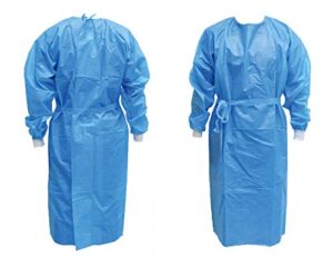 obbomed non-surgical disposable isolation gown with elastic cuff (level 1 blue pack of 10)