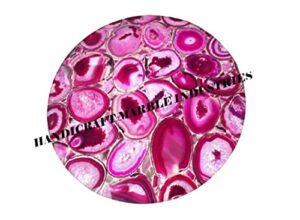 pink agate stone round 36" x 36" inch dining table top, agate stone centre table top, agate stone coffee table top, agate stone meeting room table top, piece of conversation, family heirloom