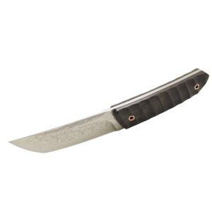masalong vg10 damascus short tanto knife kni198 full tang fixed blade (black handle)