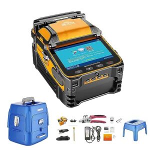 ruiasahite ai-9 fusion splicer toolbox kit with auto focus and 6 motors for trunk line construction, ftth and cable splicing projects