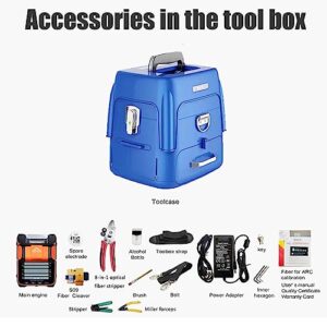 RUIASAHITE AI-9 Fusion Splicer Toolbox Kit with Auto Focus and 6 Motors for Trunk Line Construction, FTTH and Cable Splicing Projects