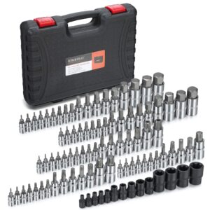 rimkolo 92-piece allen and torx bit socket set, 1/4" 3/8" and 1/2" drive torx/tamper proof torx/hex sae & metric bit set