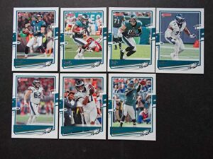 2020 donruss veteran football philadelphia eagles team set of 7 cards: carson wentz(#205), miles sanders(#207), zach ertz(#208), jason peters(#209), jason kelce(#210), alshon jeffery(#211), michael vick(#212)