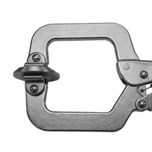 Milescraft 4000 2in Face Clamp Premium Heavy Duty, Locking, C-Clamp with Adjustable Swivel Pads, for Pocket Hole Joinery, Wood Projects, Welding and More